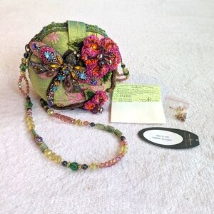 Mary Frances Green Dragonfly Beaded Bag